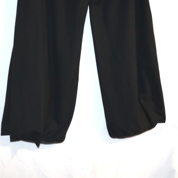 COP COPINE Black Wide leg Pant Hem Pleated Dress Pants - Picture 12 of 16